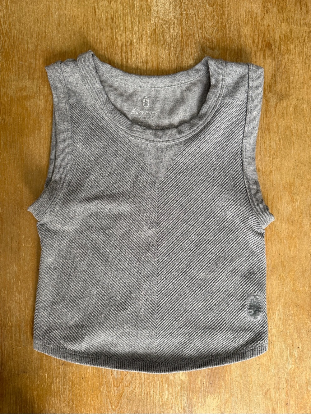 Free People movement Gray Ribbed workout Tank Top